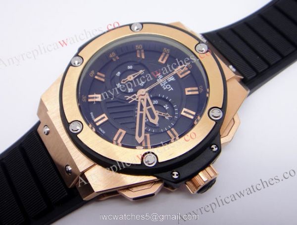 Hublot KING POWER Replica Watch 48mm Rose Gold and Black Rubber 5