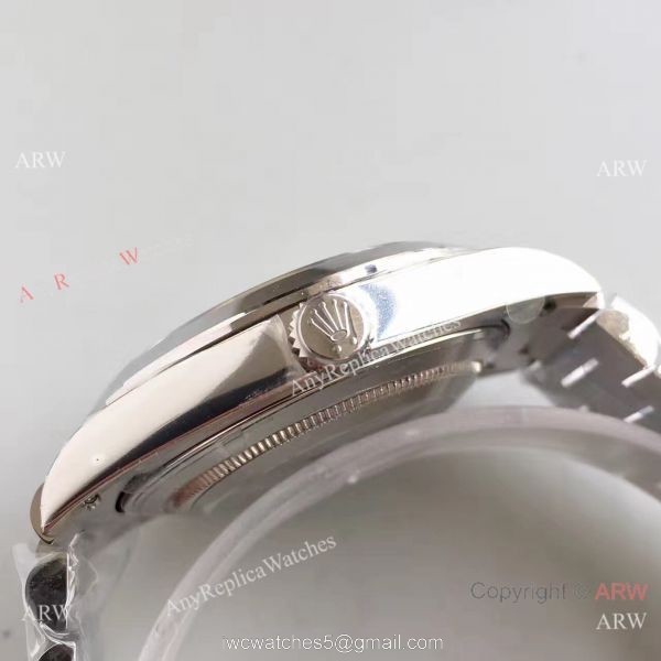 Rolex Day-Date II Light Blue Face Diamond President Band Replica Watch 5