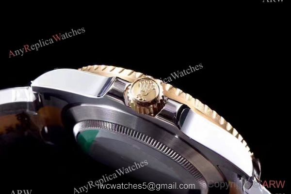 JF Factory 3135 Rolex Submariner 2 Tone Black Ceramic Watch 40mm 5