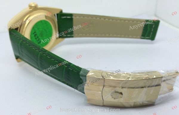 Rose Gold Green Face Rolex Replica Day Date Watch 36mm 5