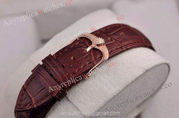 NEW Style Copy Rolex Datejust Watch Brown Leather Band 39mm 5