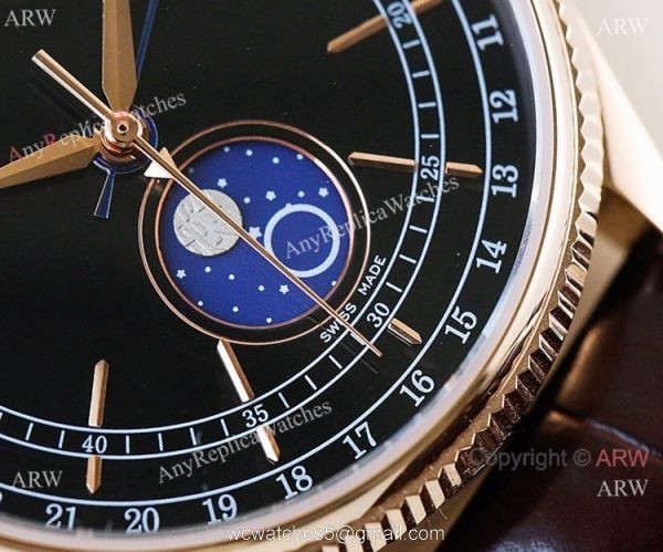 SWISS Rolex Cellini Moonphase Replica Watch Rose Gold 3195 5
