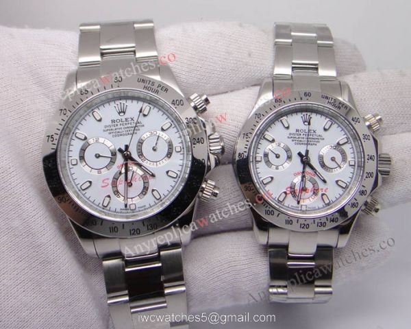Replica rolex daytona stainless steel white face automatic watch 5