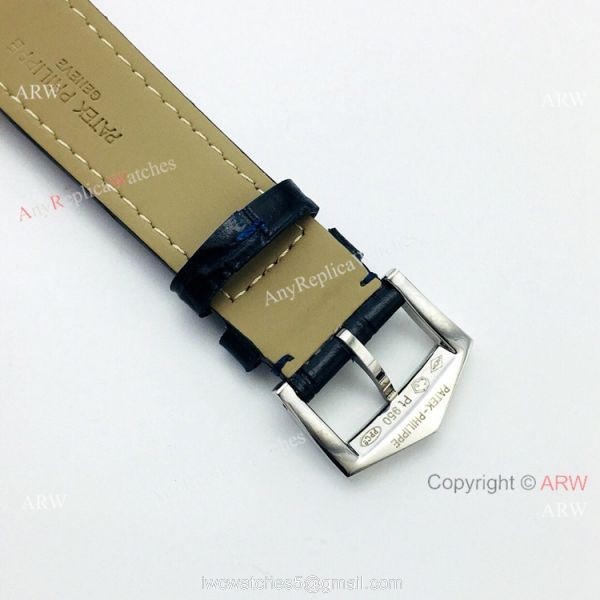 Swiss Copy Patek Philippe Calatrava PFF V2 Version Watch Blue Dial Diamond Bezel 5