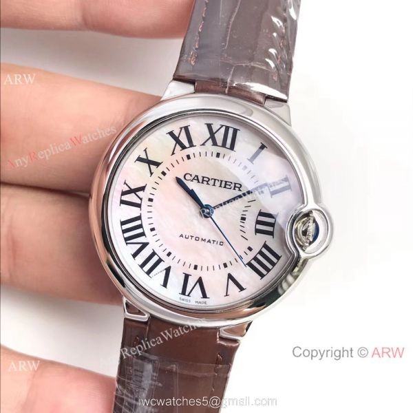 Swiss Grade Copy Ballon Bleu de Cartier Pink MOP Dial Watch 5