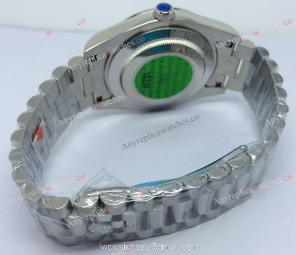 Replica Rolex Presidential Day-Date Polished Stainless Steel White Arabic Dial 41MM 5
