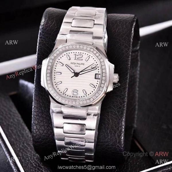 Best Copy Nautilus Patek Philippe Gray Face Watch Ladies Swiss Quality 5