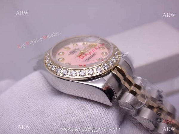 Rolex Datejust Watch 2-Tone Pink MOP Diamond bezel Ladies 31mm 5