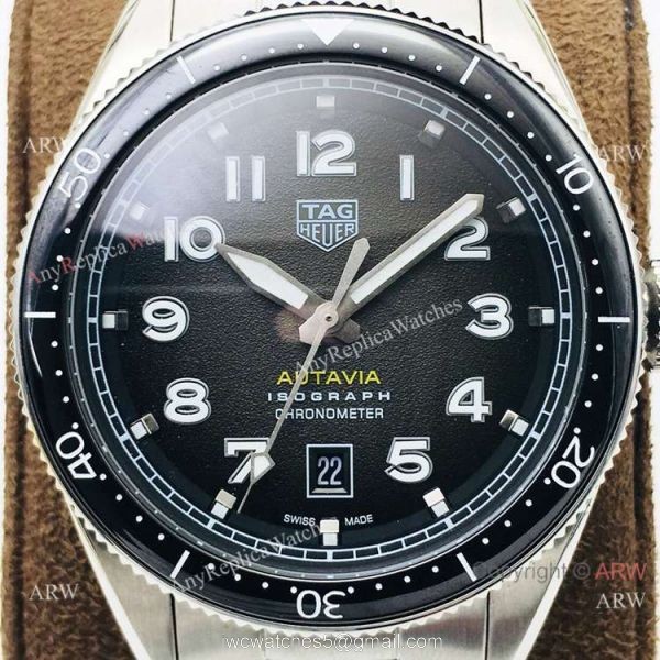 Grade 1A TAG Heuer Autavia Stainless Steel Gray Dial Watch Swiss 2836 5