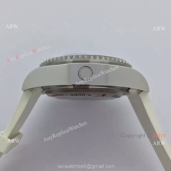 NEW Upgraded Rolex Deepsea 44mm Replica Watch White Rubber Strap 5