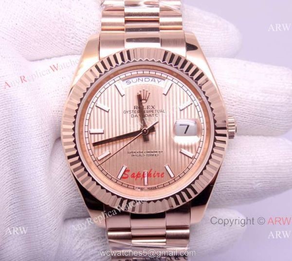 New Style Rolex Day-Date II Rose Gold Watch 41mm 5