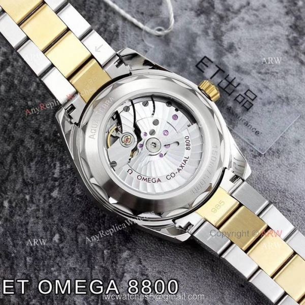 ET V4 Swiss ETA 8800 Omega Seamaster Superluminova 2 Tone Watch 5
