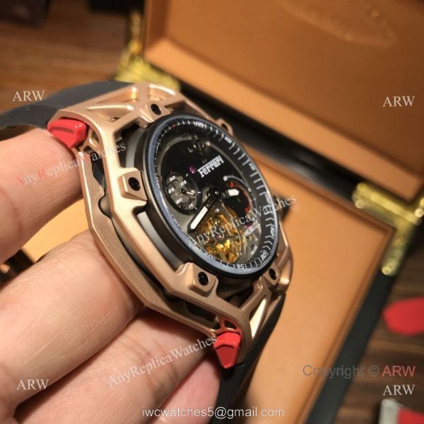 Swiss Copy Hublot Techframe Ferrari 70th Anniversary Watch SS Skeleton Case 5