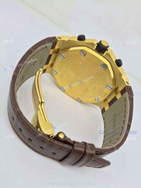 Fake Audemars Piguet Watch Black Face Yellow Gold Swiss Grade Mens 5