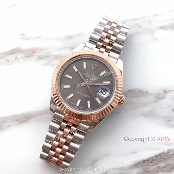 (EW) Swiss 3255 Rolex Everose Replica Watch DJII 41mm Rhodium Dial 5