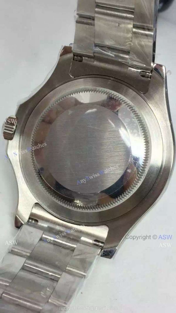 Fake Rolex Swiss Yachtmaster Watch Stainless Steel White Face 5