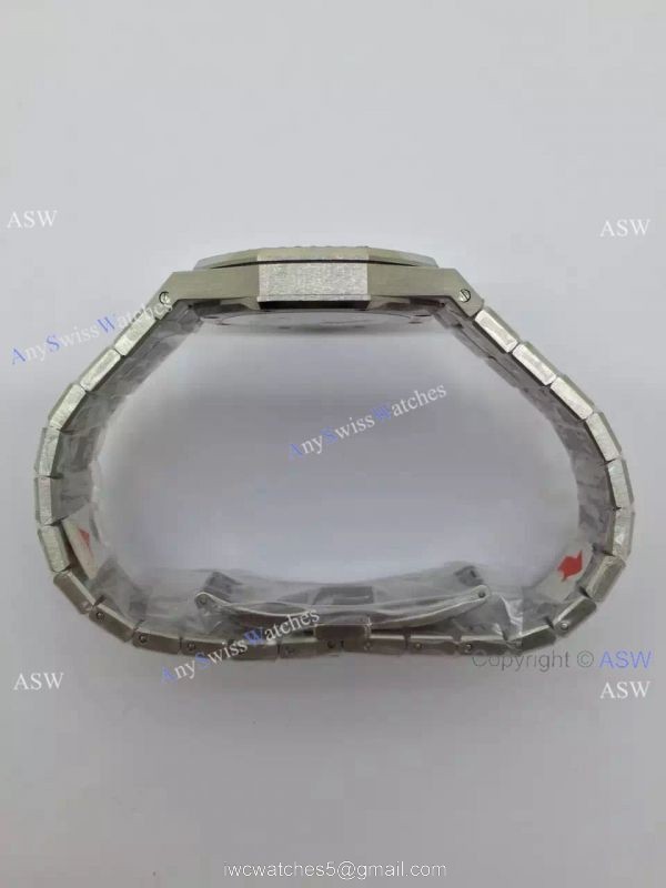 Copy Swiss Audemars Piguet Royal Oak Diamond Bezel Watch SS White Dial 5