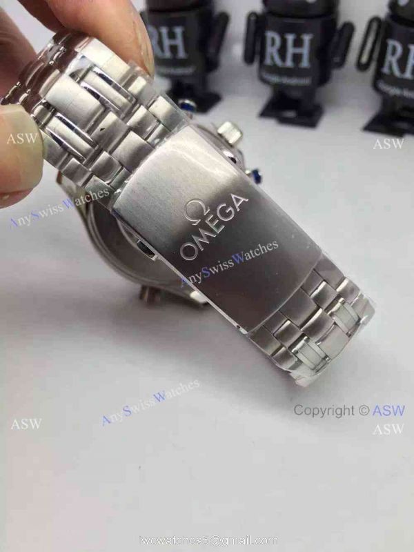 Grade 1A Swiss Omega Seamaster 300 Replica Watch SS Blue Chronograph Dial 5