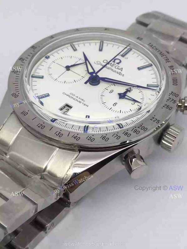 Copy Swiss Omega Speedmaster Watch Stainless Steel White Chronograph 5