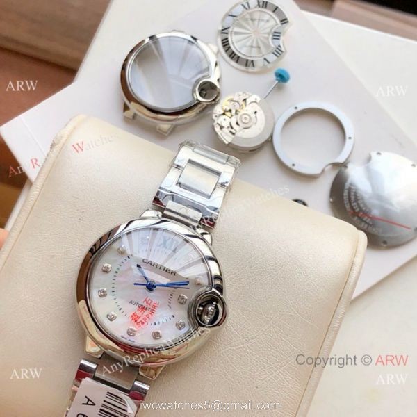 Swiss Quality Womens Fake Cartier Watch Ballon Bleu de 33mm 5