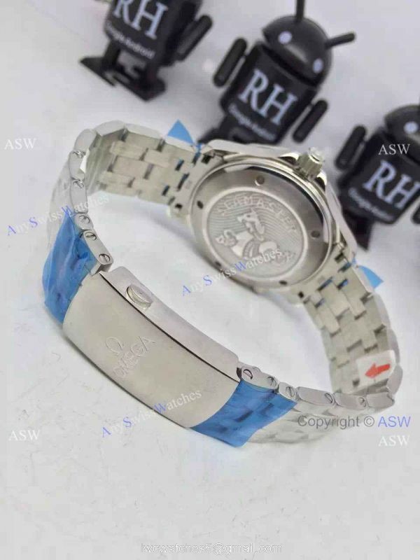 Grade 1A Omega Replica Watches James Bond Blue Ceramic Blue Dial 5