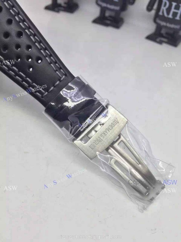 Replica Swiss Audemars Piguet Royal Oak Ruben Barrichello Watch Black Leather 5