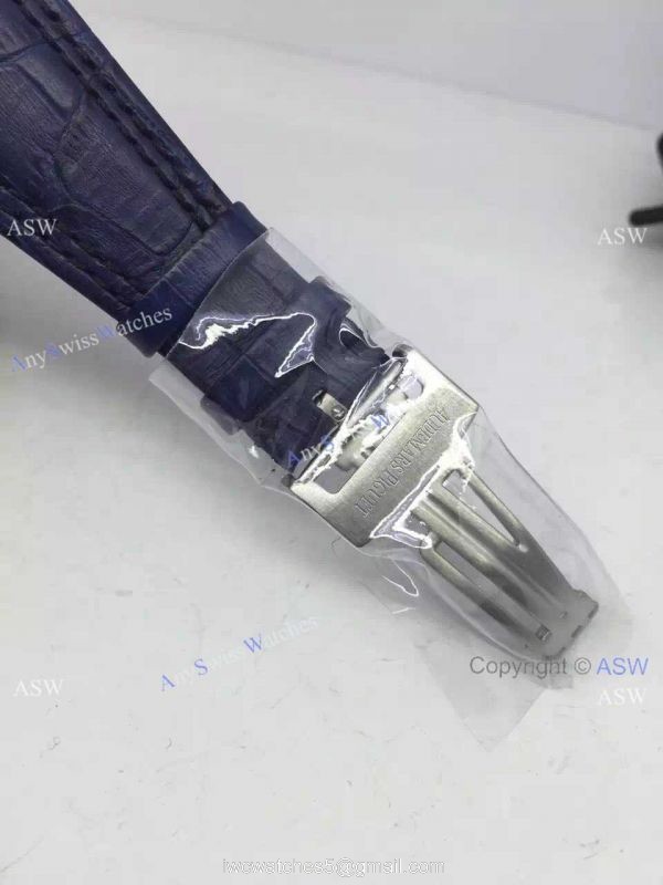 Replica Swiss 7750 Movement Audemars Piguet Ruben Barrichello Blue Leather Watch 5