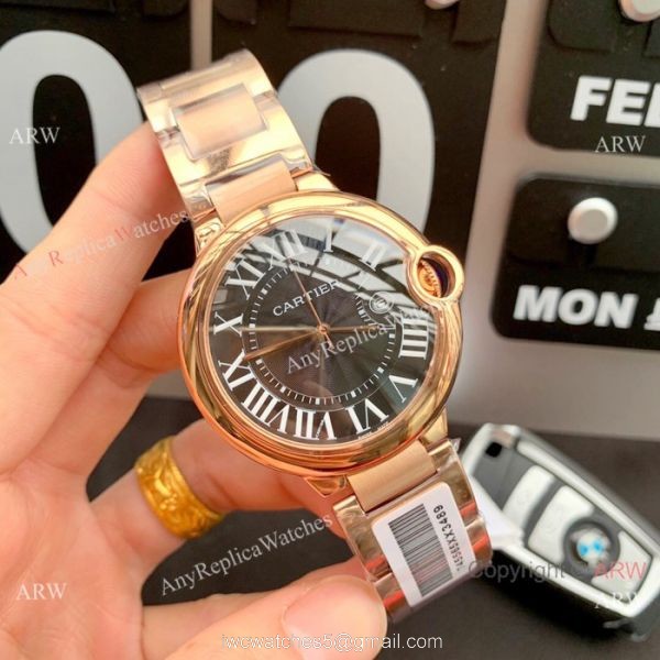 Cartier Ballon Bleu de Stainless Steel 42mm Watch New Blue Face 5