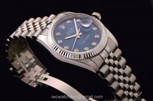 ROLEX DATEJUST SWISS ETA3135 WATCH BLUE DIAMOND FACE 5