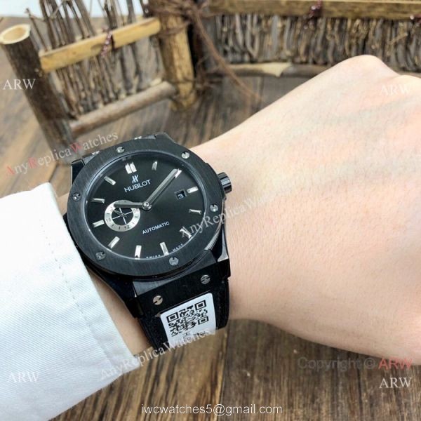 Copy Hublot Classic Fusion Black Case Automatic Watches 42mm 5