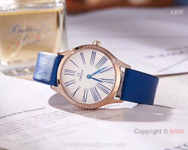 2018 Copy Omega De Ville Tresor Lady Watch Rose Gold Case 5