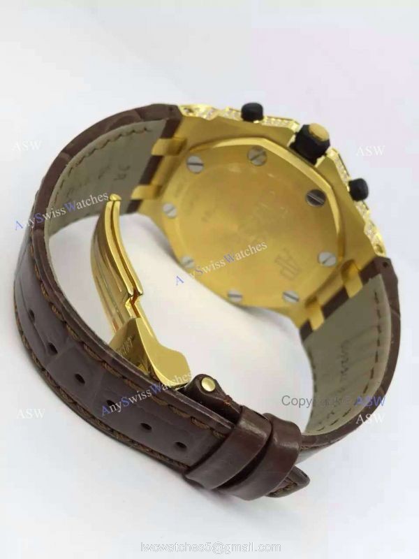 Swiss Copy Audemars Piguet Watch Yellow Case Diamond Dial / Diamond Case 5