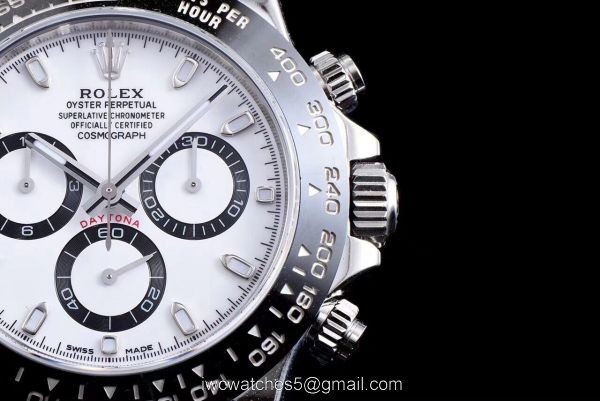 High Qualtiy Copy Rolex Daytona Panda Face Black Ceramic Bezel Watch Swiss Grade 4130 AR Factory 5