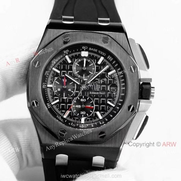 Royal Oak Offshore Audemars Piguet Knock off Watch Rubber Strap Black Dial 5