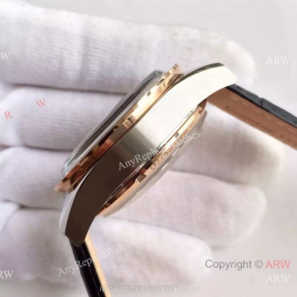 (OM)Copy Swiss Omega Speedmaster 9301 Gold Case Leather Strap Watch 5