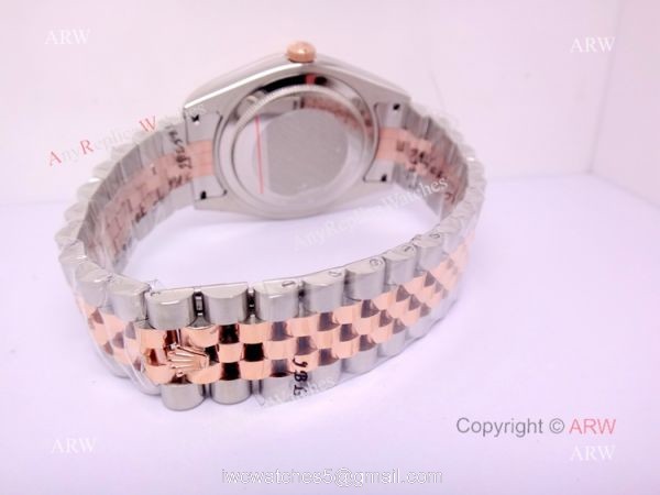 Copy Rolex Datejust 41mm 2-Tone Rose Gold Diamond Men Watch 41mm 5