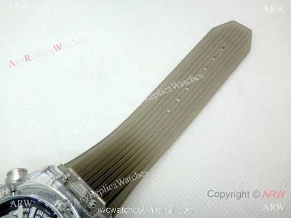 Best Quality Big Bang Unico Sapphire Hublot Clear Watch Gray Rubber Strap 5