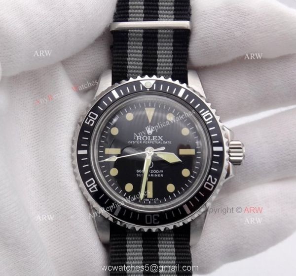 Rolex Vintage Submariner Replica Watch Stainless Steel Nylon Strap 5