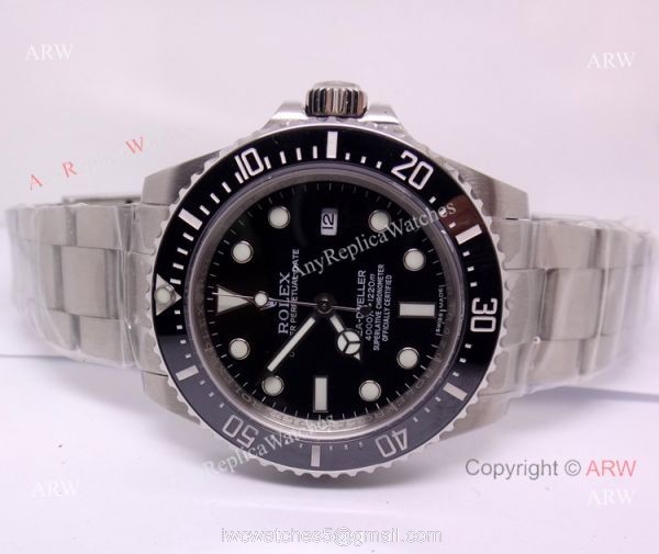 NEW UPGRADED Replica Rolex Sea-Dweller 4000m SS Watch Black Ceramic Bezel 5