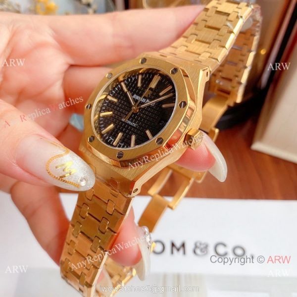 Copy Audemars Piguet Royal Oak Gray Dial Automatic Watches 37mm Lady 5