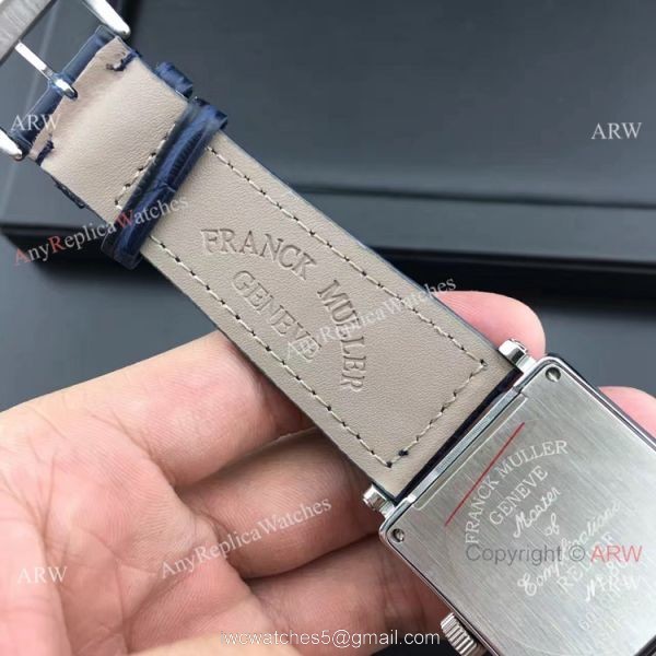 Franck Muller Master Square SS Blue Leather Copy Watch 5