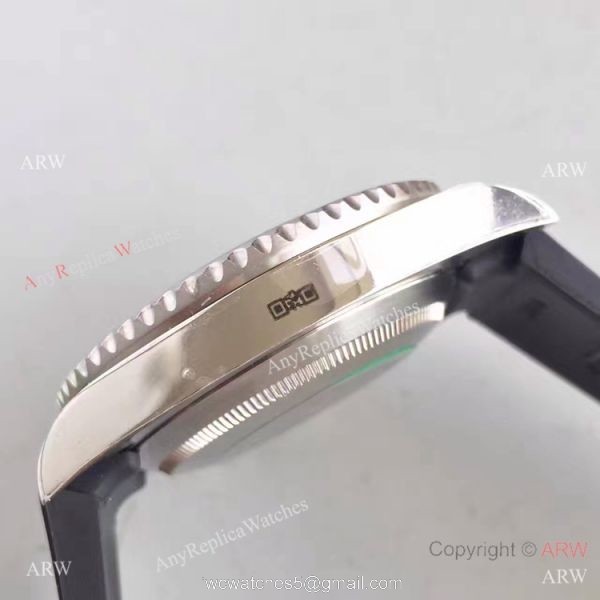 Stainless Steel Black Dial Submariner Rolex Rubber Strap Watch New Upgraded 5