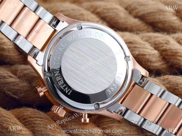 IWC Portuguese Black Face 2-Tone Rose Gold Case Copy Watch 5