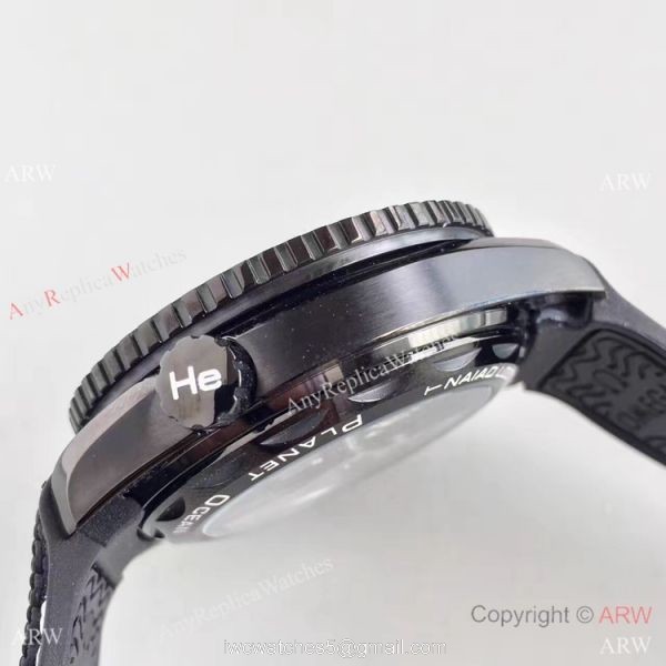 Swiss Replica Omega Seamaster Planet Ocean Deep Black GMT Ceramic Watch 5