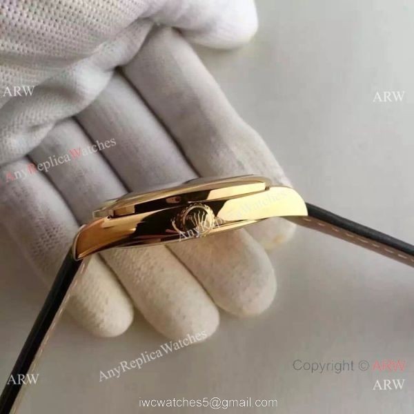 Replica Rolex Cellini Danaos Gold and Black Watch AAA Swiss Rolex Geneve Fake watch 5