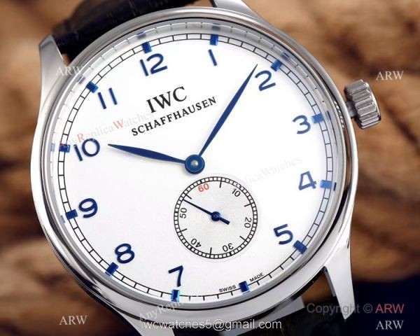 IWC Schaffhausen Portuguese 8 Days Replica Watch SS White Dial 5