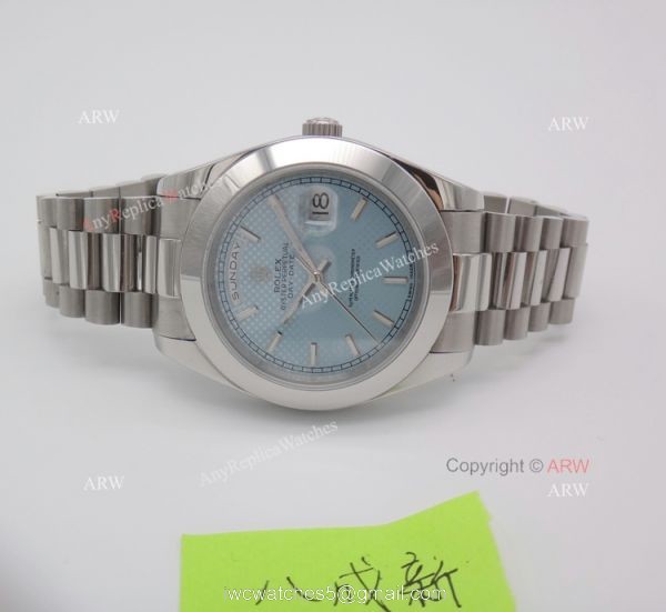 Rolex Day Date Ice Blue Replica Watch 40mm Stainless Steel Presidential 5