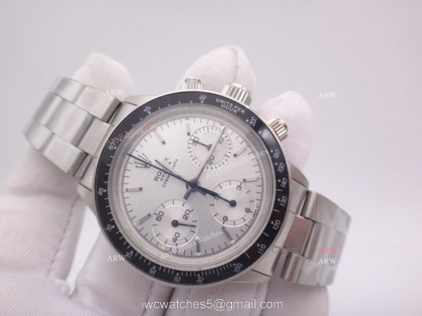 Replica Rolex Vintage Paul Newman Daytona 7750 Silver Dial Watch New Upgrade 5