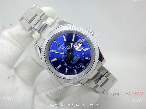 High Quality Replica Rolex Sky-Dweller Blue Face Sapphire glass 40mm Watch 5