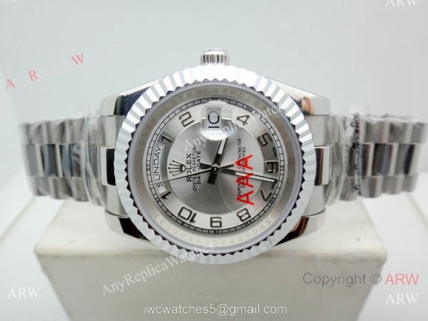 High Quality Copy Rolex Day-Date Stainless Steel Arabic Dial 40mm 5